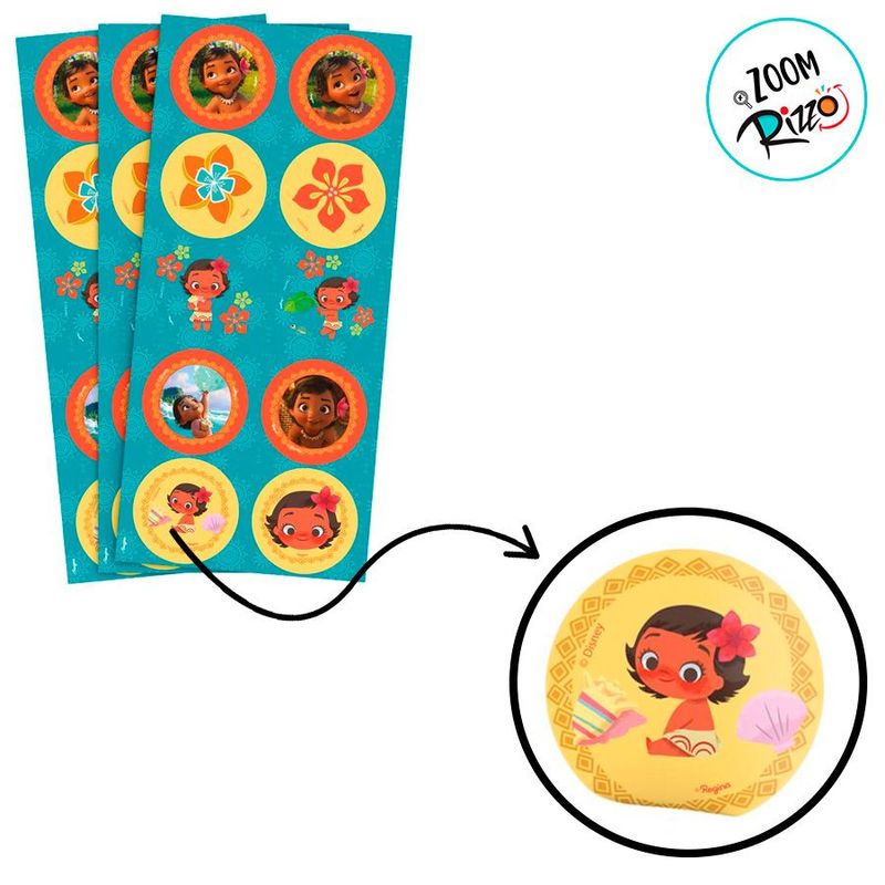 Adesivo Decorativo Redondo - Moana Baby  - 30 unidades - Regina - Magazine 25