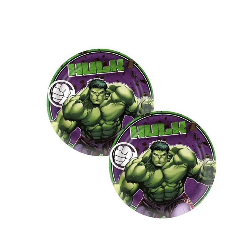 Prato - Festa Hulk Animação - 18cm  - 24 unidades - Regina - Rizzo