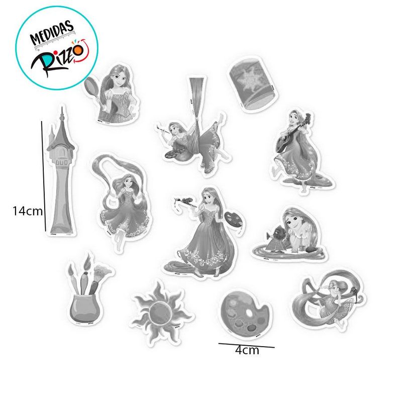 Mini Personagens Decorativos - Rapunzel - 12 unidades - Regina - Rizzo