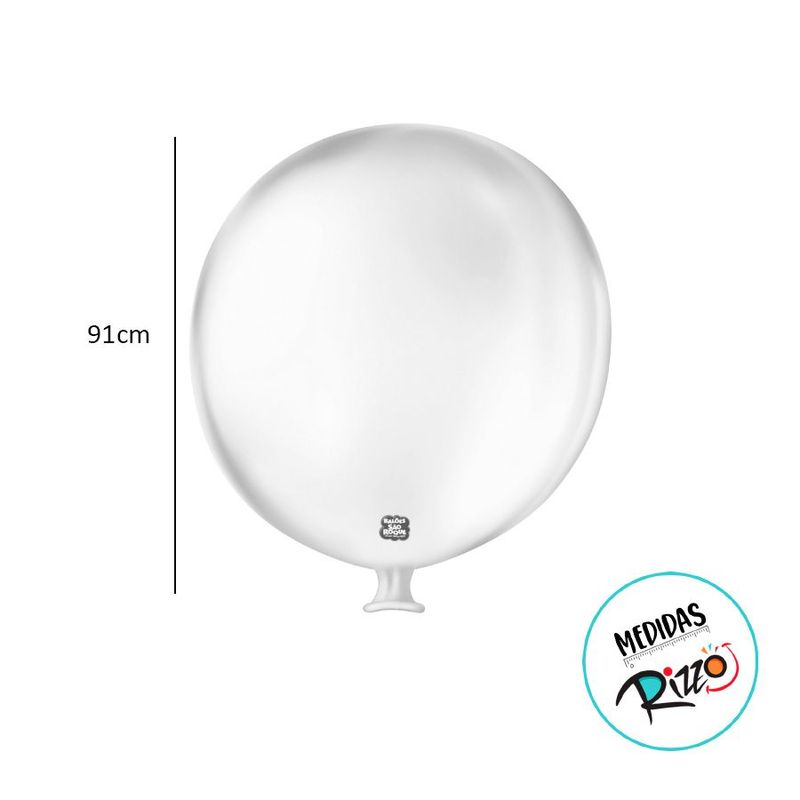 Balão de Festa Látex Gigante 3 pés - 91cm - Branco Polar - 1 unidade - São Roque - magazine 25
