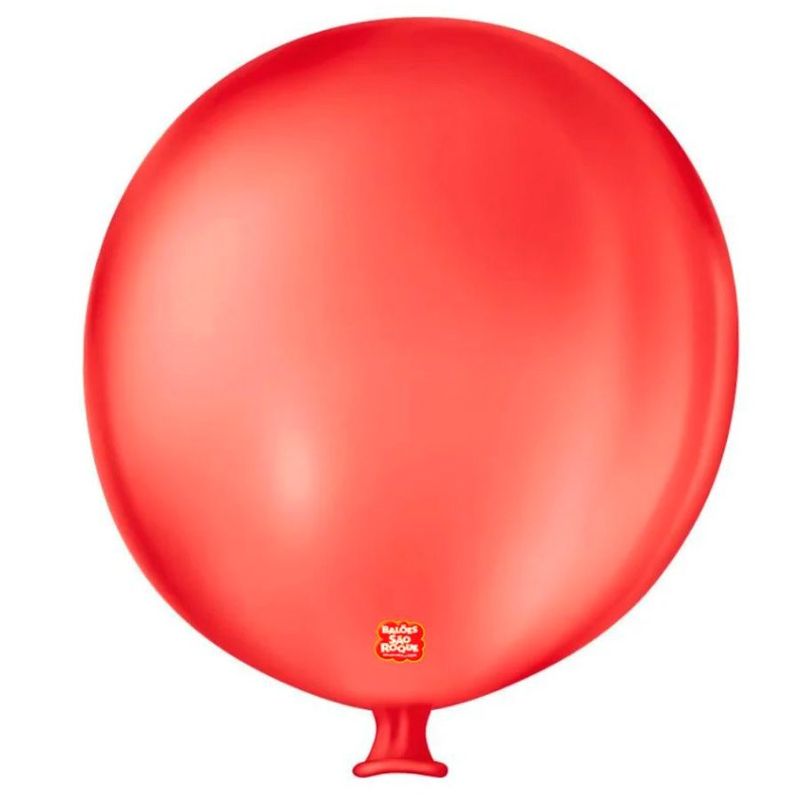 Balão de Festa Látex Gigante 3 pés - 91cm - Vermelho Quente - 1 unidade - São Roque - magazine 25