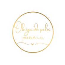 Adesivo "Obrigada Pela Presença" - Ref.2201 - Hot Stamping - 30 unidades - Stickr - Magazine 25