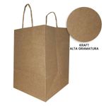 Sacola de Papel Kraft Premium Fundo Largo D-34 - 34x24,5x21cm - 10 unidades - Rizzo Embalagens