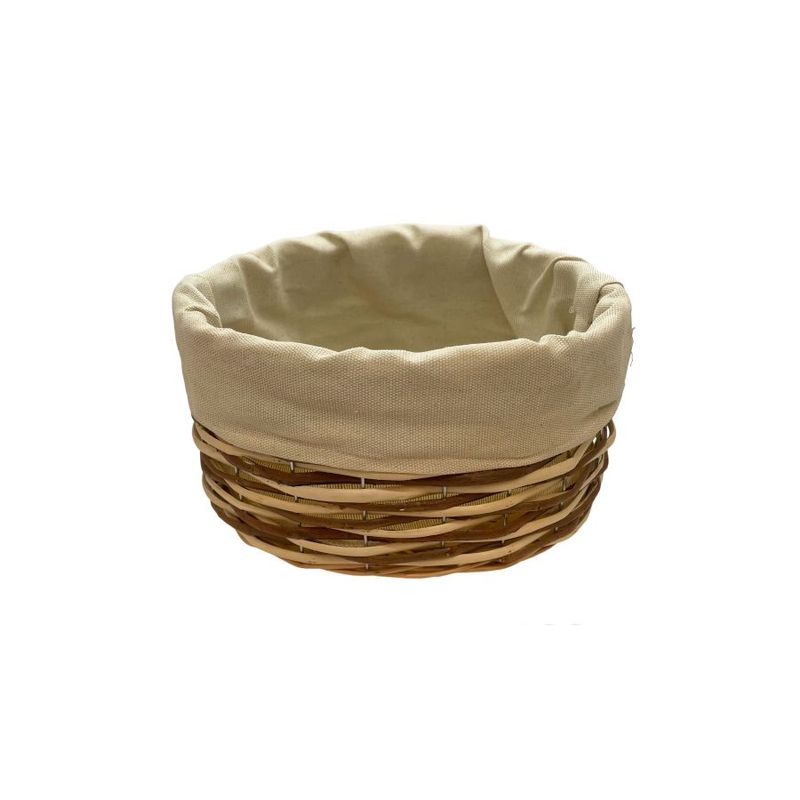 Cesta Oval com Tecido P - Bege - 21x15x13cm - 1 unidade - Magazine 25