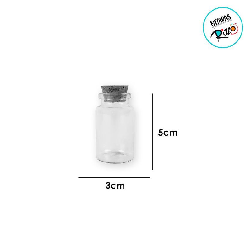 Kit 6 Potinhos de Vidro Hermético para Lembrancinha com Tampa de Rolha - 20ml - Magazine 25