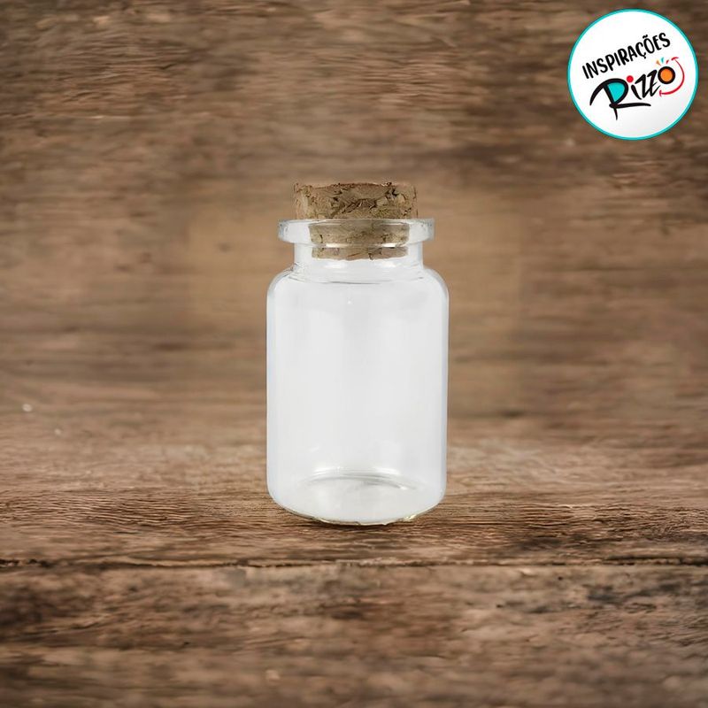 Kit 6 Potinhos de Vidro Hermético para Lembrancinha com Tampa de Rolha - 20ml - Magazine 25