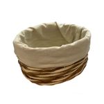 Cesta Oval com Tecido M - Bege - 26x21x15cm - 1 unidade - Magazine 25