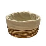 Cesta Oval com Tecido M - Bege - 26x21x15cm - 1 unidade - Magazine 25