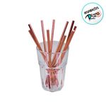 Canudos de Papel Metalizado - Rose - 25 unidades - Magazine 25