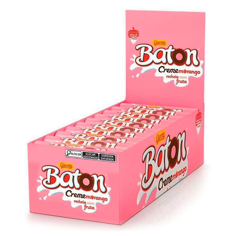 Chocolate Baton Creme Morango c/30 - Garoto