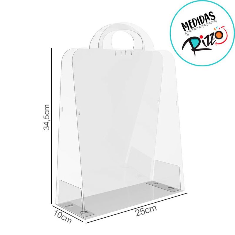 Sacola Transparente Bag com Alça G - 34,5x25x10cm - 1 unidade - Magazine 25