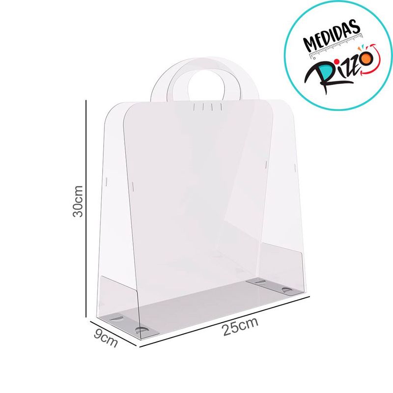 Sacola Transparente Bag com Alça G - 29,5x25x9cm - 1 unidade - Magazine 25