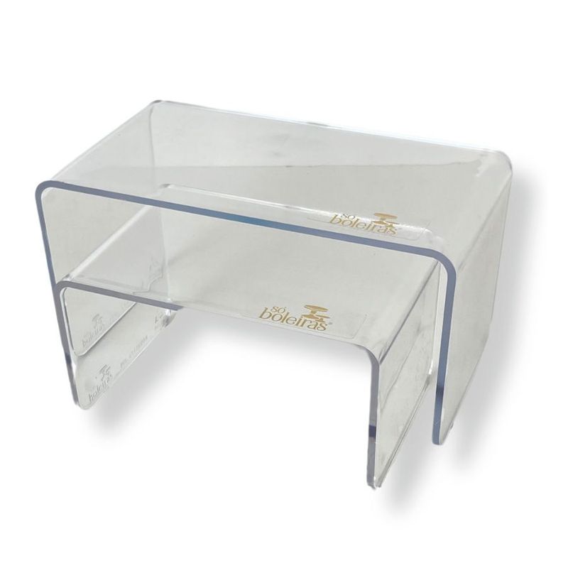 Kit Suporte para Doces Elevadores Clean Color - Transparente - 2 unidades - Só Boleiras - Magazine 25