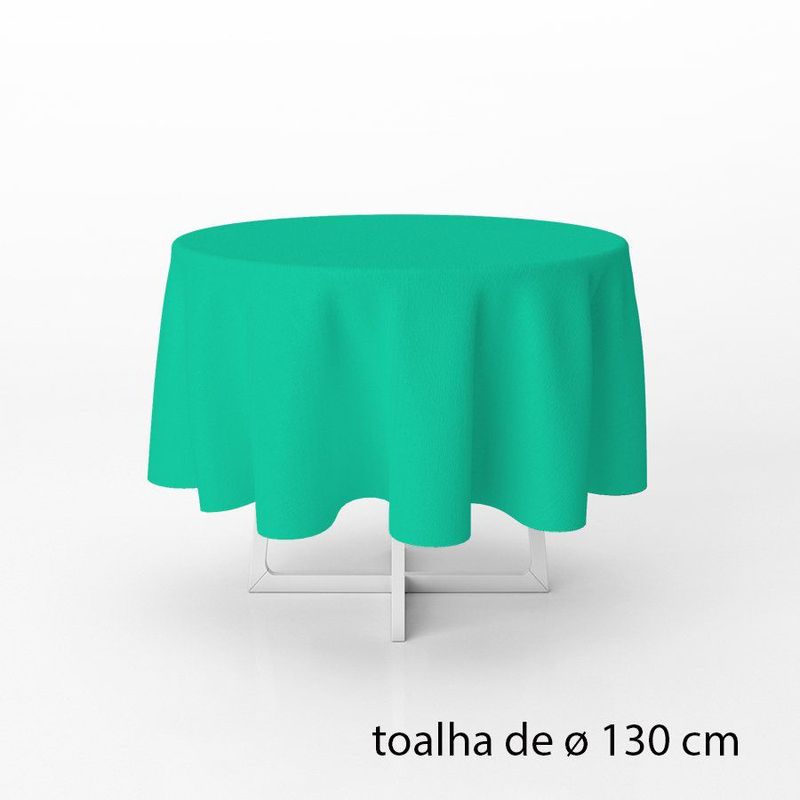 Toalha de Mesa Redonda em TNT -  130 cm diâmetro  - Azul Tiffany - 1 unidade - Best Fest - Magazine 25