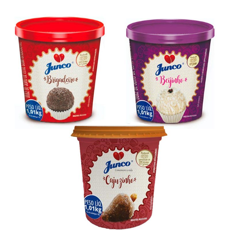 Kit Junco Pronto - Brigadeiro, Beijinho e Cajuzinho 1,01Kg - Junco