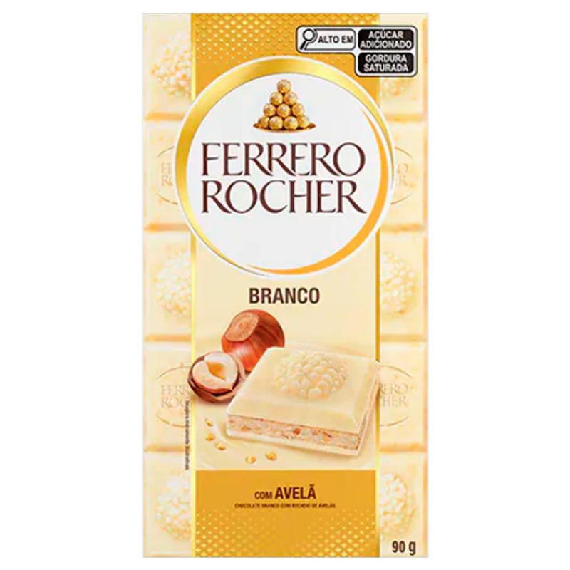 Tablete de Chocolate Ferrero Rocher Branco 90g - Ferrero