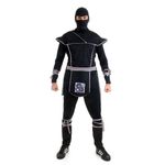 Fantasia Ninja Cinza Adulto - Carnaval G