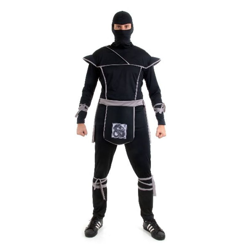 Fantasia Ninja Cinza Adulto - Carnaval G