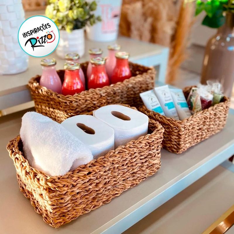 Cesta Decorativa Ecoeama de Seagrass - 27x17x10cm - 1 unidade - Magazine 25