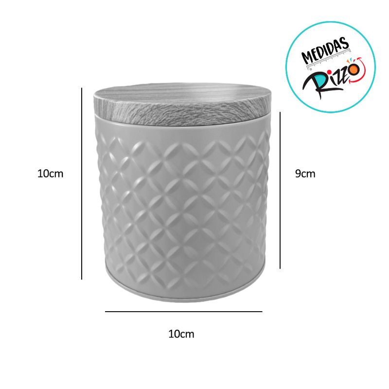 Lata de Metal Redonda Texturizada - Azul - 10x10cm - 1 unidade - Magazine 25