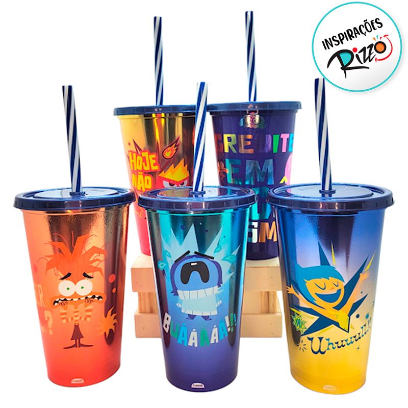 Copo de Plástico com Tampa e Canudo - Divertidamente 2 - Acredite em Você Mesmo - 500ml  - 1 unidade - Plasútil - Magazine 25