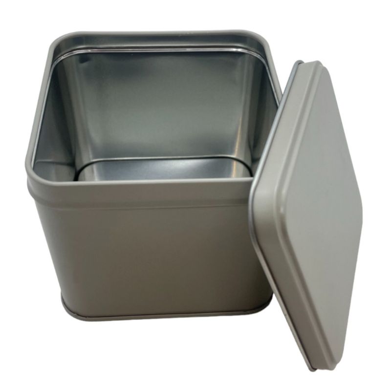 Lata de Metal Quadrada - Cinza - 8,5x8cm - 1 unidade - Magazine 25
