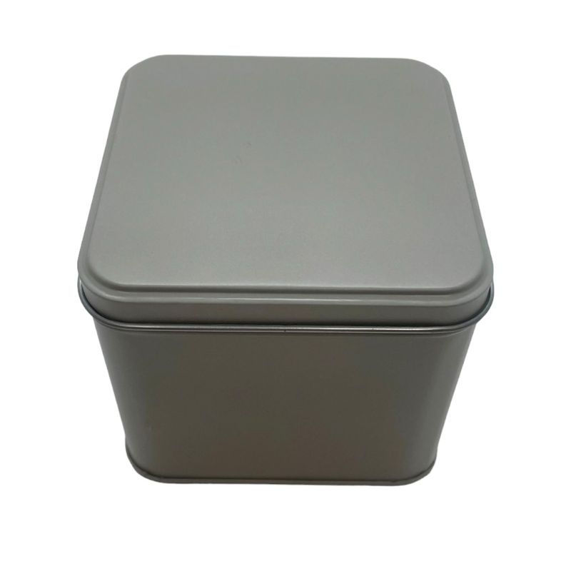 Lata de Metal Quadrada - Cinza - 8,5x8cm - 1 unidade - Magazine 25