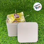 Lata de Metal Quadrada - Cinza - 8,5x8cm - 1 unidade - Magazine 25
