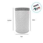 Lata de Metal Redonda Texturizada - Cinza - 11,5x7cm - 1 unidade - Magazine 25