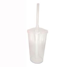 Copo de Plástico com Tampa e Canudo 300ml - Incolor - 1 unidade - Magazine 25