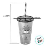 Copo de Plástico com Tampa e Canudo - Divertidamente 2 - Será? - 500ml  - 1 unidade - Plasútil - Magazine 25