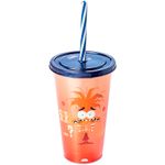 Copo de Plástico com Tampa e Canudo - Divertidamente 2 - Será? - 500ml  - 1 unidade - Plasútil - Magazine 25