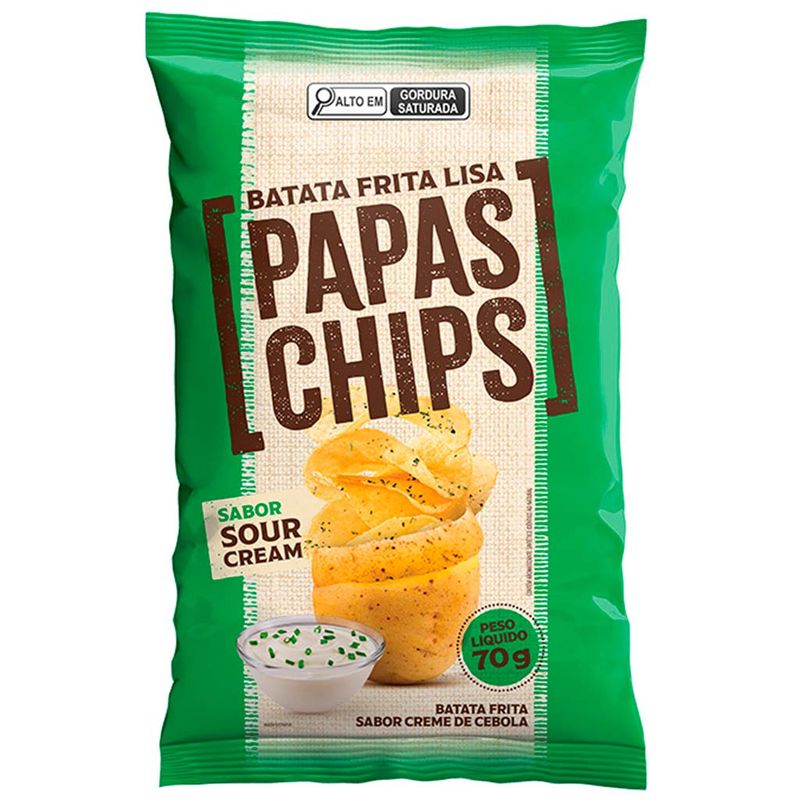 Batata Frita Lisa Papas Chips Sour Cream 40g - Lobits