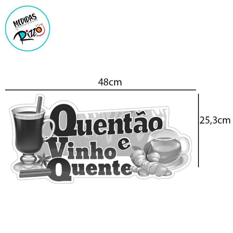 Placa de Sinalização Quentão e Vinho Quente Festa Junina  - 1 unidade - Rizzo