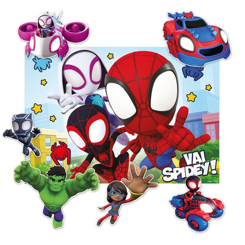 Kit Decorativo Painel e Personagens - Festa Spidey e Seus Amigos - 1 unidade - Regina - Magazine 25