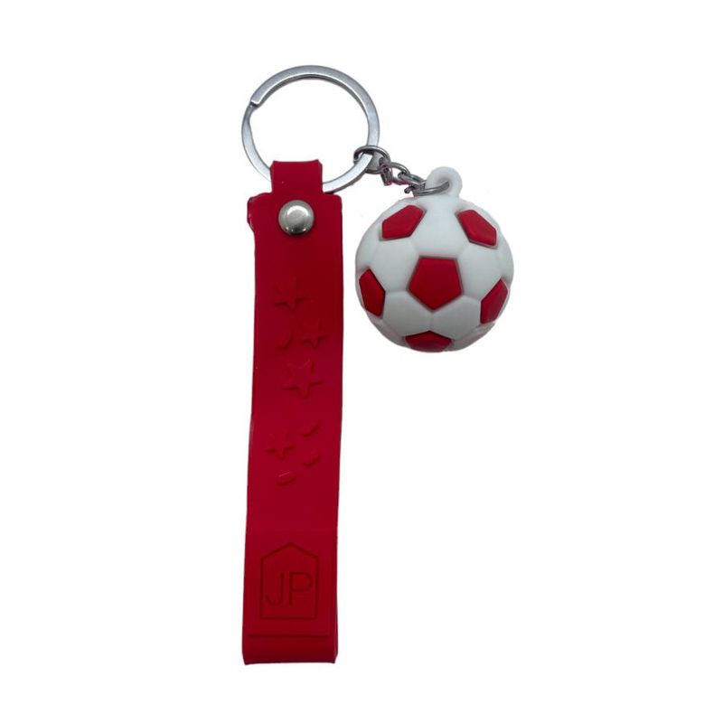 Chaveiro Bola de Futebol - Vermelho -3cm - 1 unidade - Magazine 25