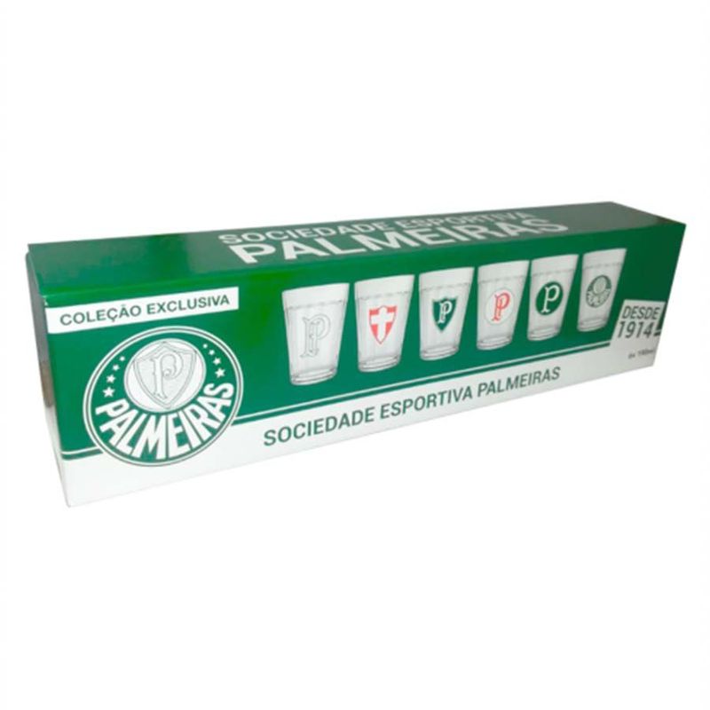 Copo Americano - 190ml - Palmeiras - 6 Copos - 1 unidade - Allmix - Magazine 25