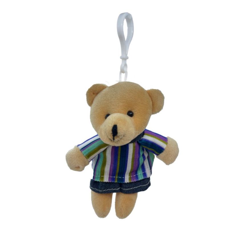 Chaveiro Urso de Pelúcia - Vestido Listrado  - 14cm - 1 unidade - Magazine 25