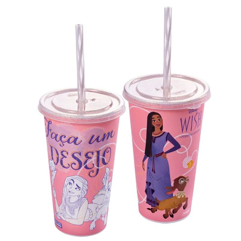 Copo Refri Wish: O Poder dos Desejos - Rosa - 500 ml - 1 unidade - Plasútil - Magazine 25