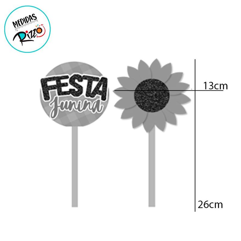 Pick Decorativo - Festa Junina e Girassol - 26cm - 2 unidades - Rizzo