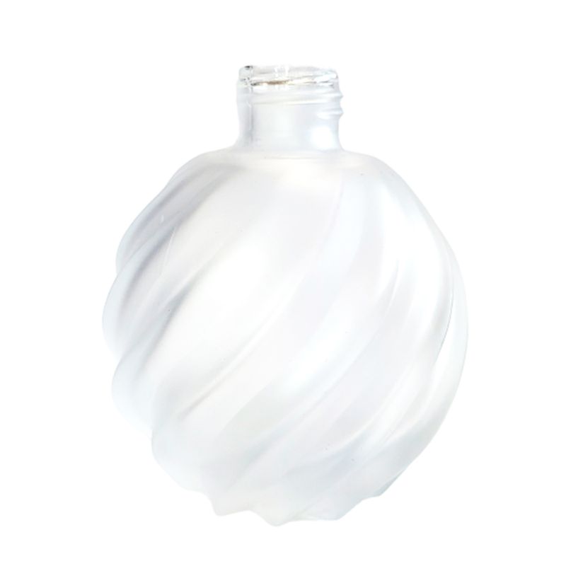 Frasco para Perfumaria de Vidro Redondo - Aspiral Jateado Branco- 280ml - 1 unidade - Magazine 25