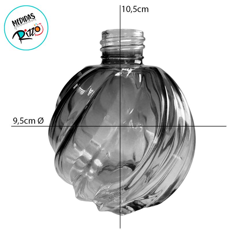 Frasco para Perfumaria de Vidro Redondo - Aspiral Jateado Branco- 280ml - 1 unidade - Magazine 25