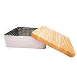 Lata de Metal Quadrada Texturizada - Branco - 17x6cm - 1 unidade - Magazine 25