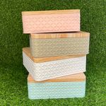 Lata de Metal Quadrada Texturizada - Branco - 17x6cm - 1 unidade - Magazine 25