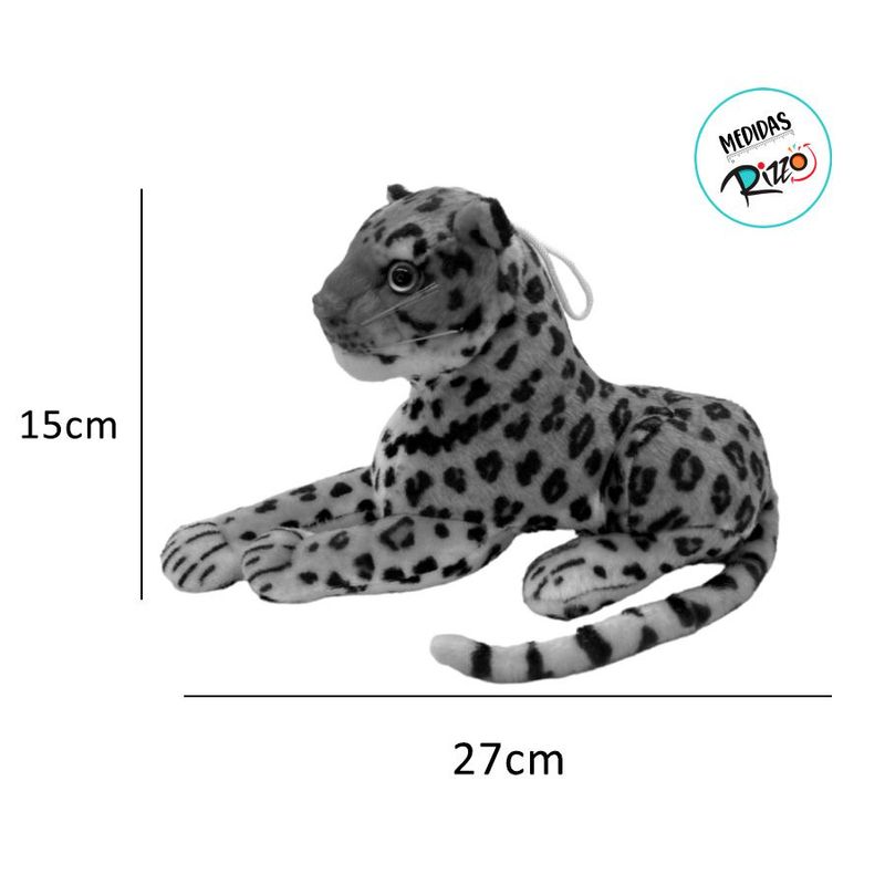 Leopardo de Pelúcia Deitado - 15x25cm - 1 unidade - Magazine 25