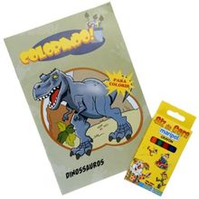 Livro Para Colorir com Giz de Cera Dinossauros