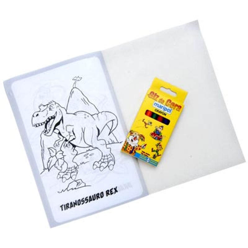 Livro Para Colorir com Giz de Cera Dinossauros