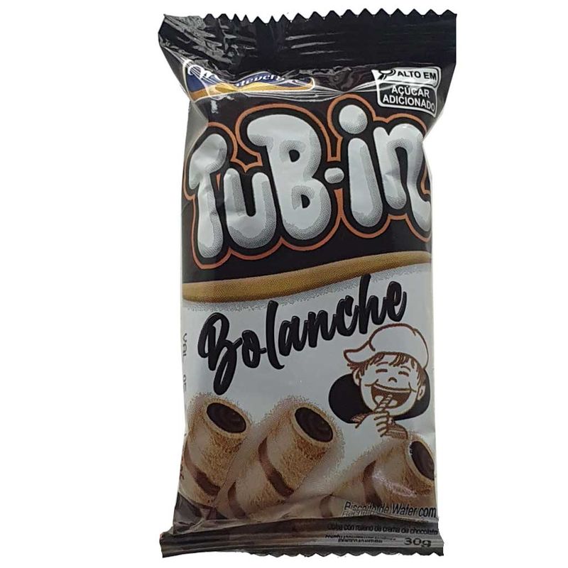 Tubinho de Wafer Tub In Recheio Bolanche Chocolate 30g - Montevérgine