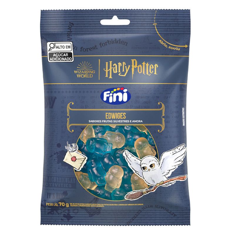 Bala de Gelatina Harry Potter Coruja Edwiges Frutas Silvestres e Amora 70g - Fini