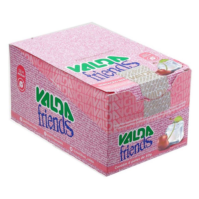 Pastilha Friends Ice Cherry 50g c/6 - Valda